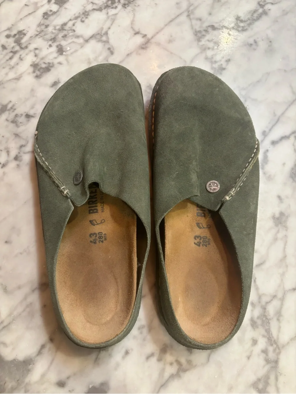 Birkenstock Zermatt Suede Clog in Thyme Green